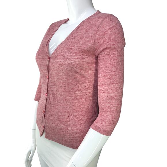 Majestic Filatures Womens Size 3 US M Deluxe Tee Shirt Cardigan Linen V Neck - Picture 4 of 15